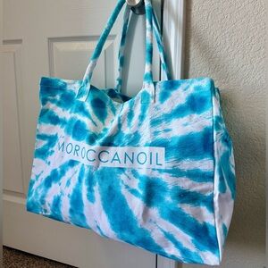 Moroccanoil Turquoise and White Tote Bag